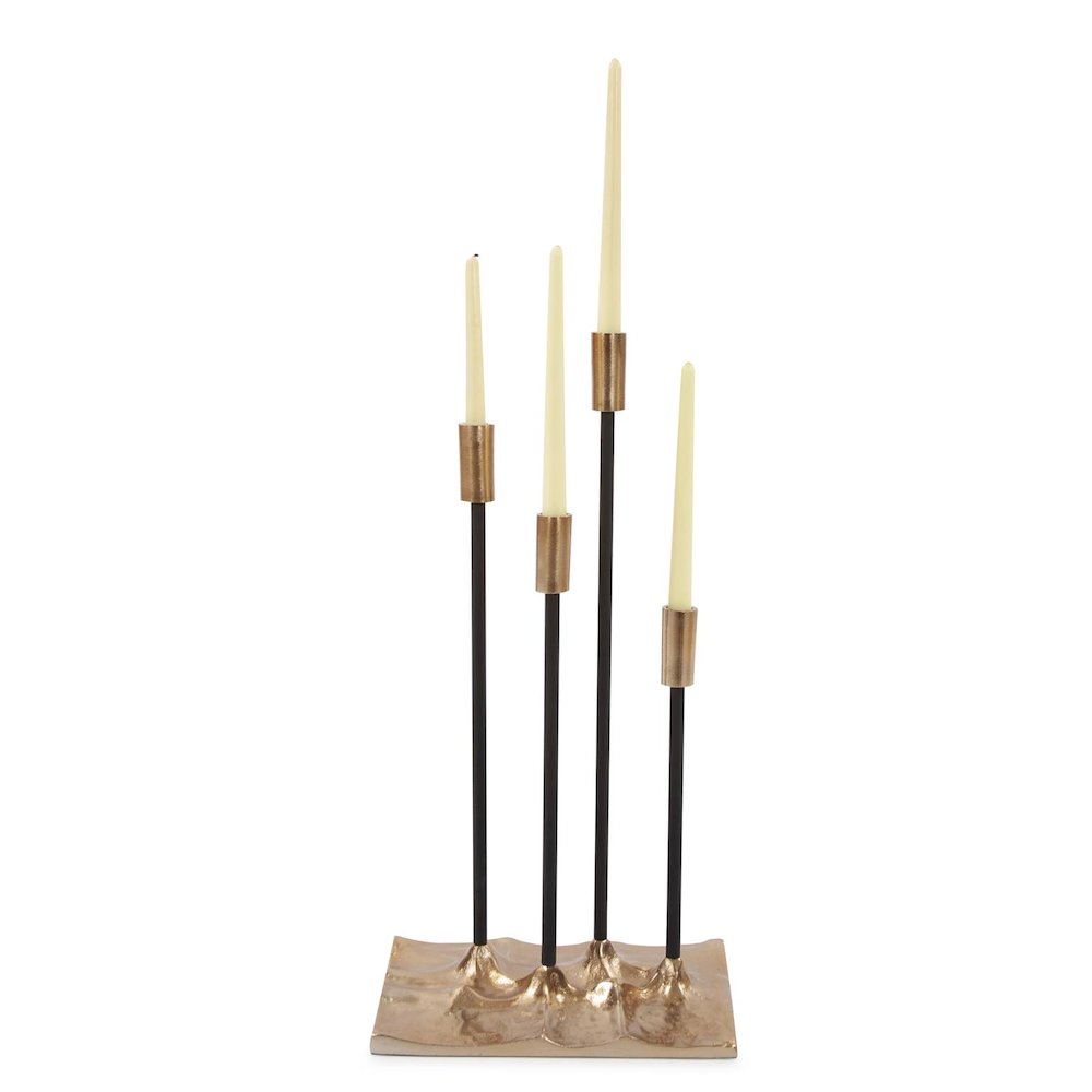 Modern Gold Aluminum Candelabra. Picture 6