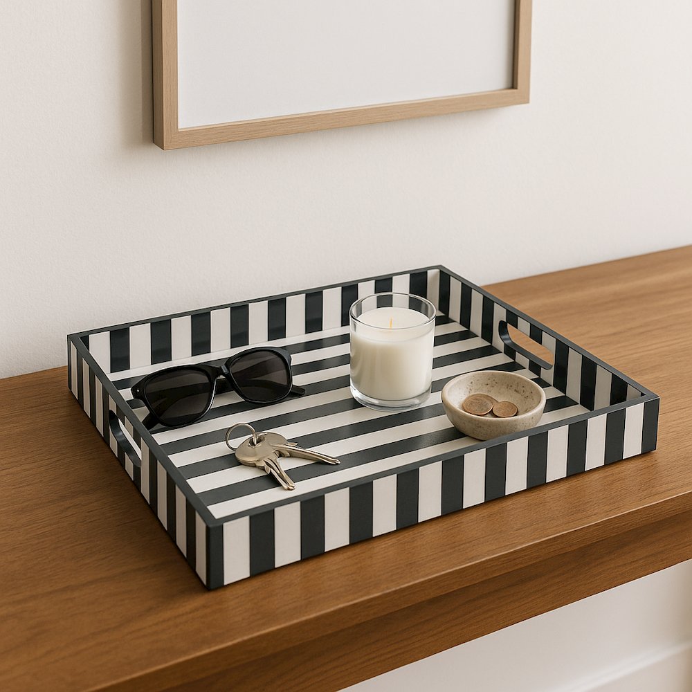 Soho Blue Stripe Tray. Picture 9
