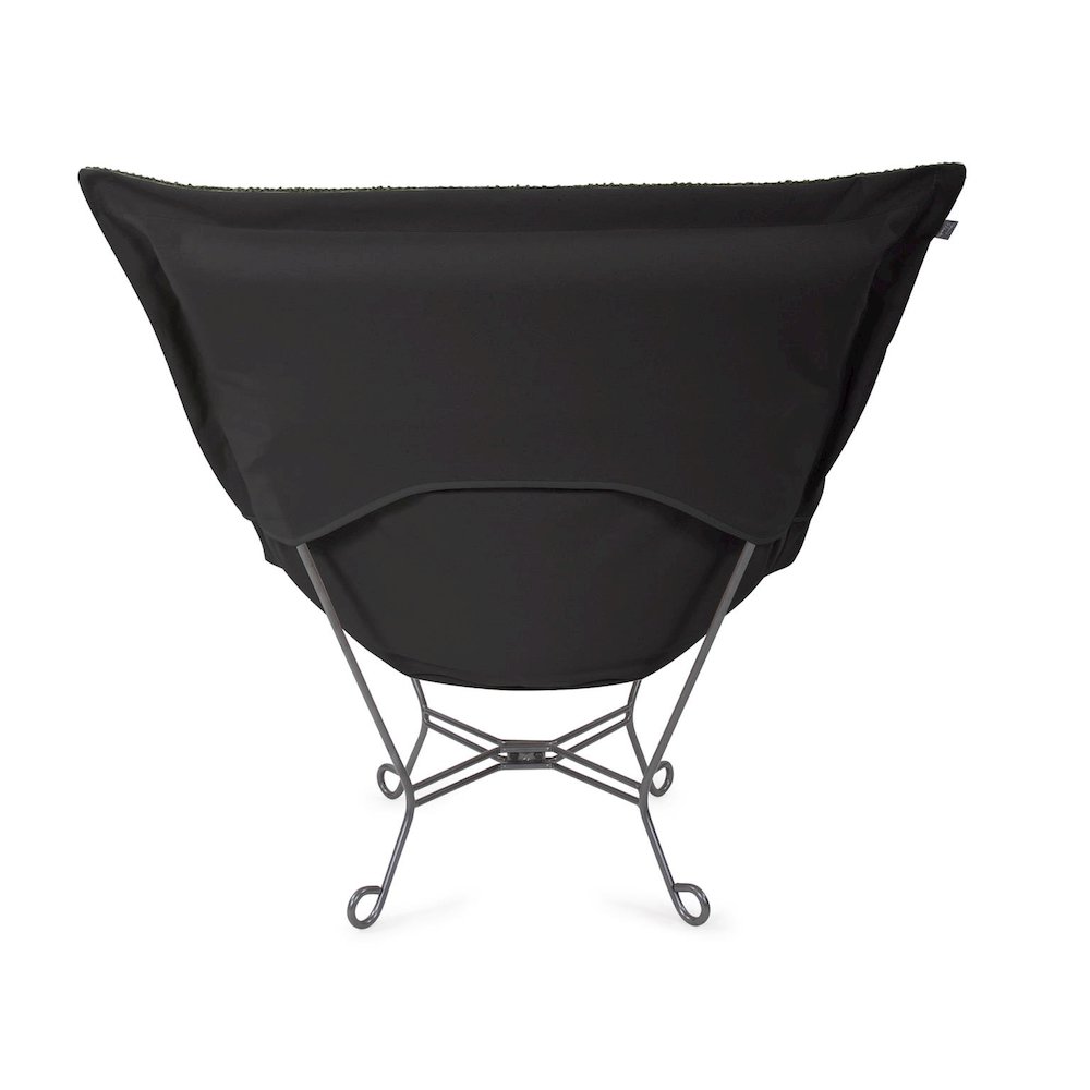 Scroll Puff Chair Titanium- Barbet Forest/Black. Picture 4