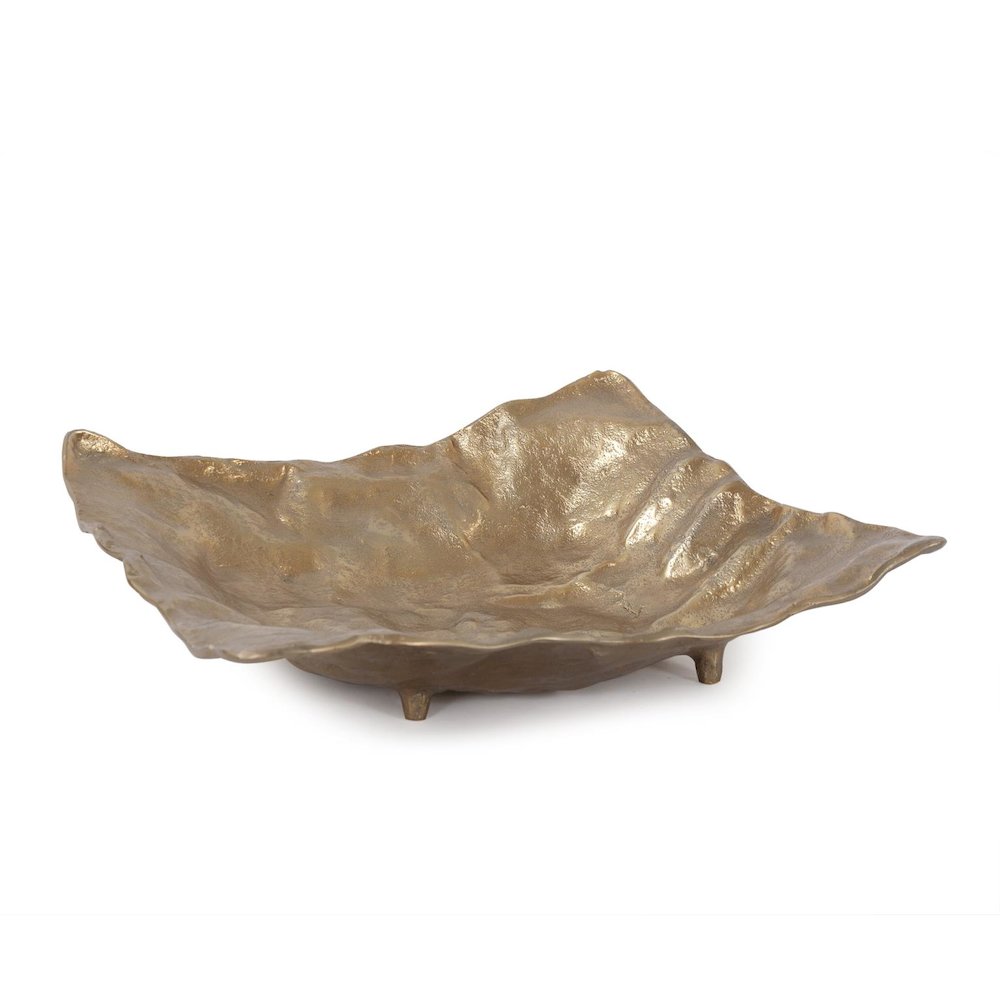 Rough Gold Uneven Square Dish. Picture 2
