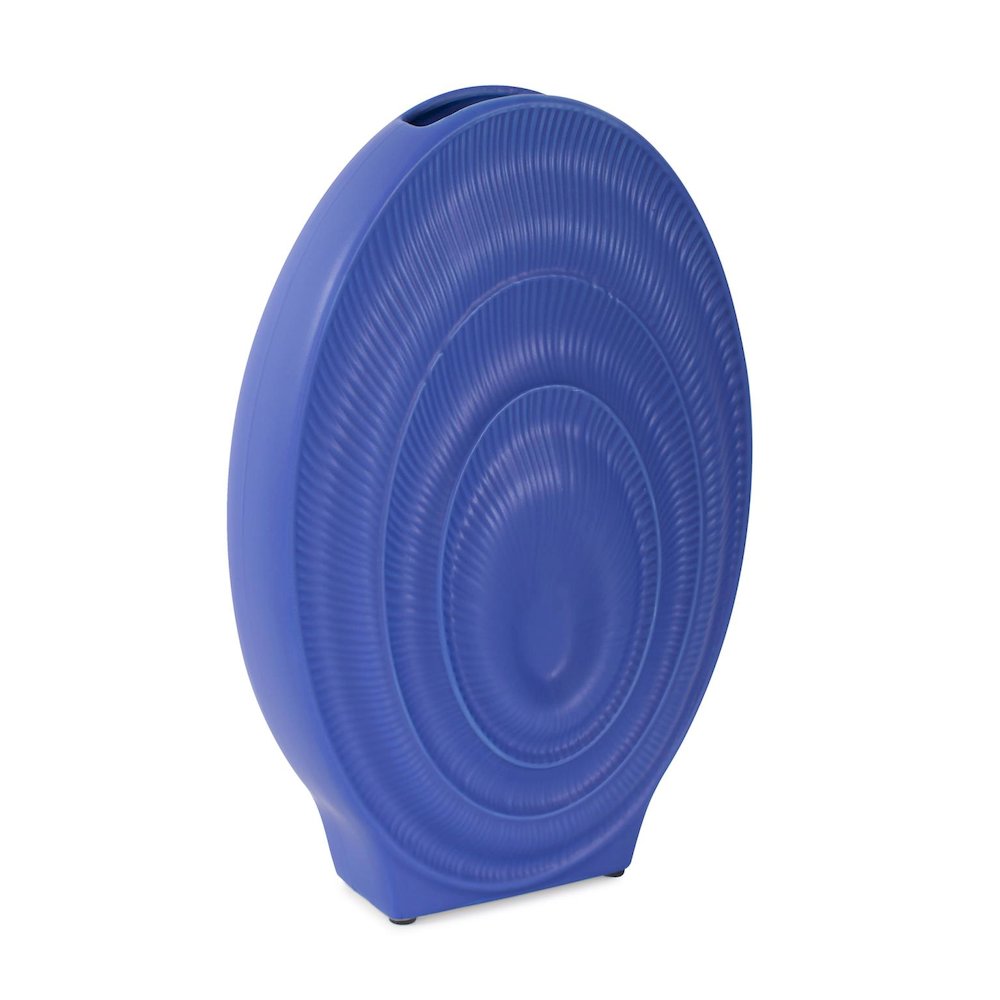 Radiant Blue Short Ceramic Vase. Picture 3