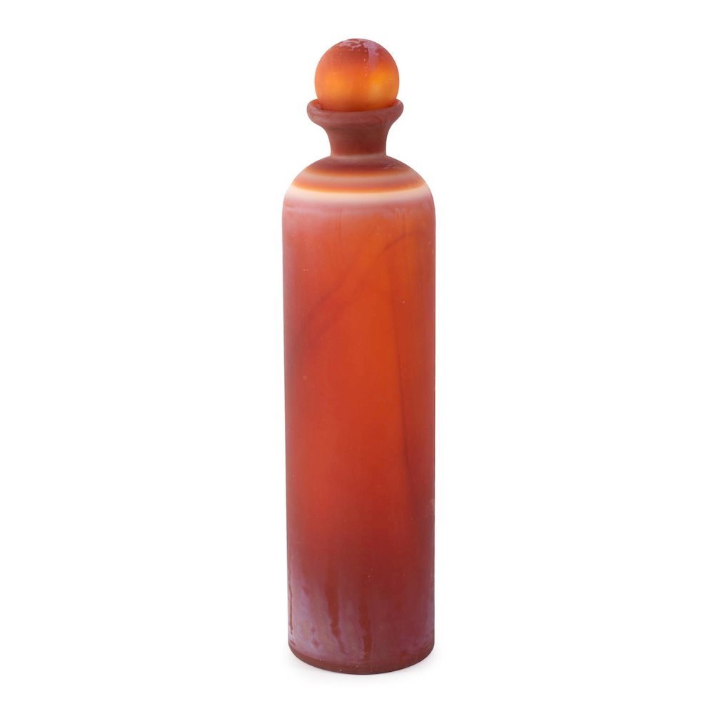 Mercer Glass Capped Bottle in Tangerine- Tall. Picture 1