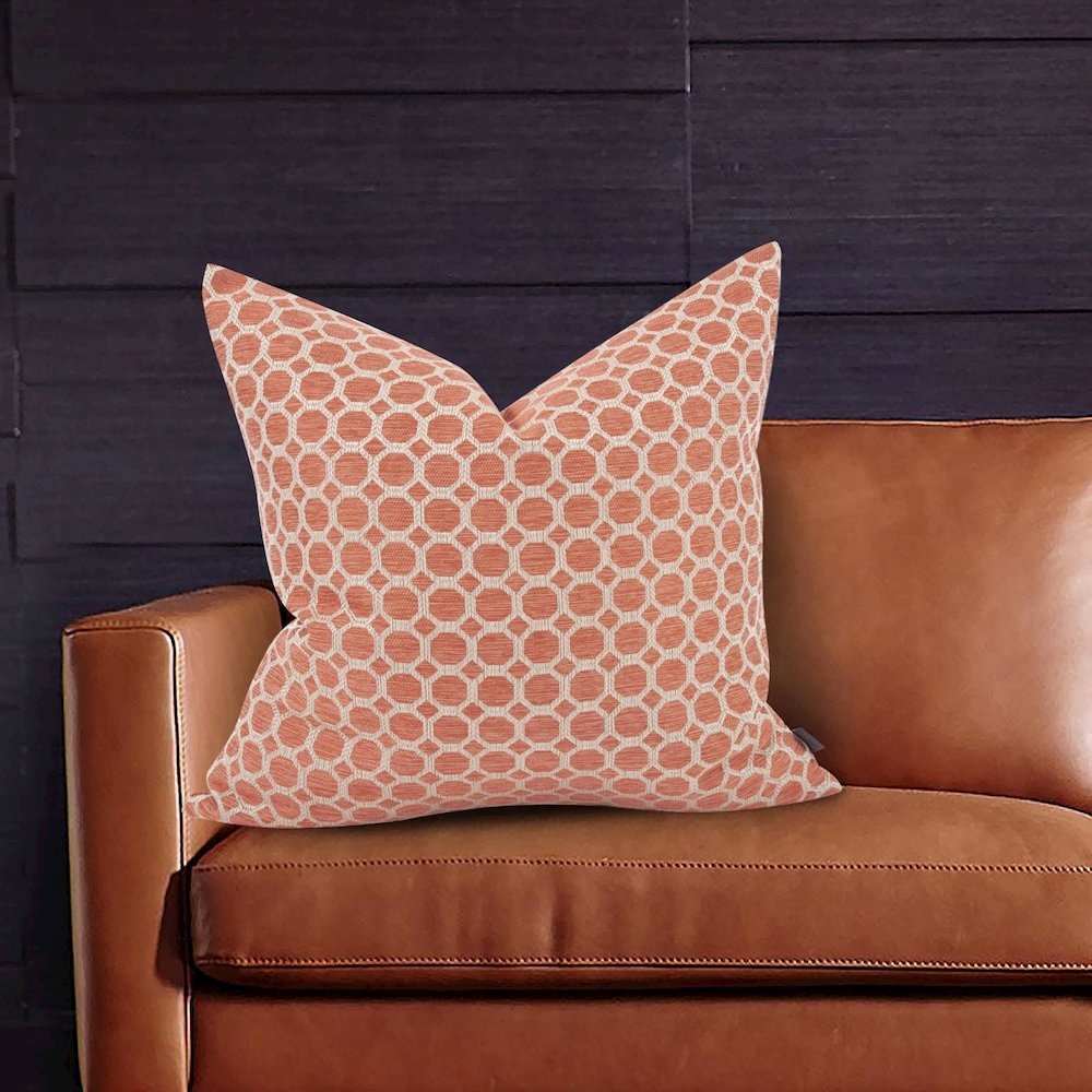 24 x 24 Pyth Coral Pillow  - Down Insert. Picture 2
