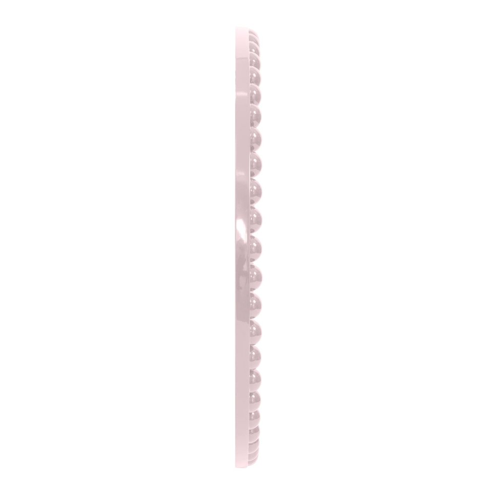 Varsha Round Oversized Beaded Mirror in Glossy Lilac. Picture 4