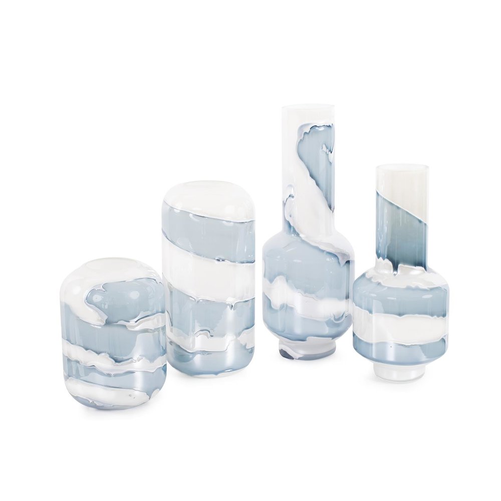 Glacier Bay Layered Cylindrical Glass Bottle- Short. Picture 7