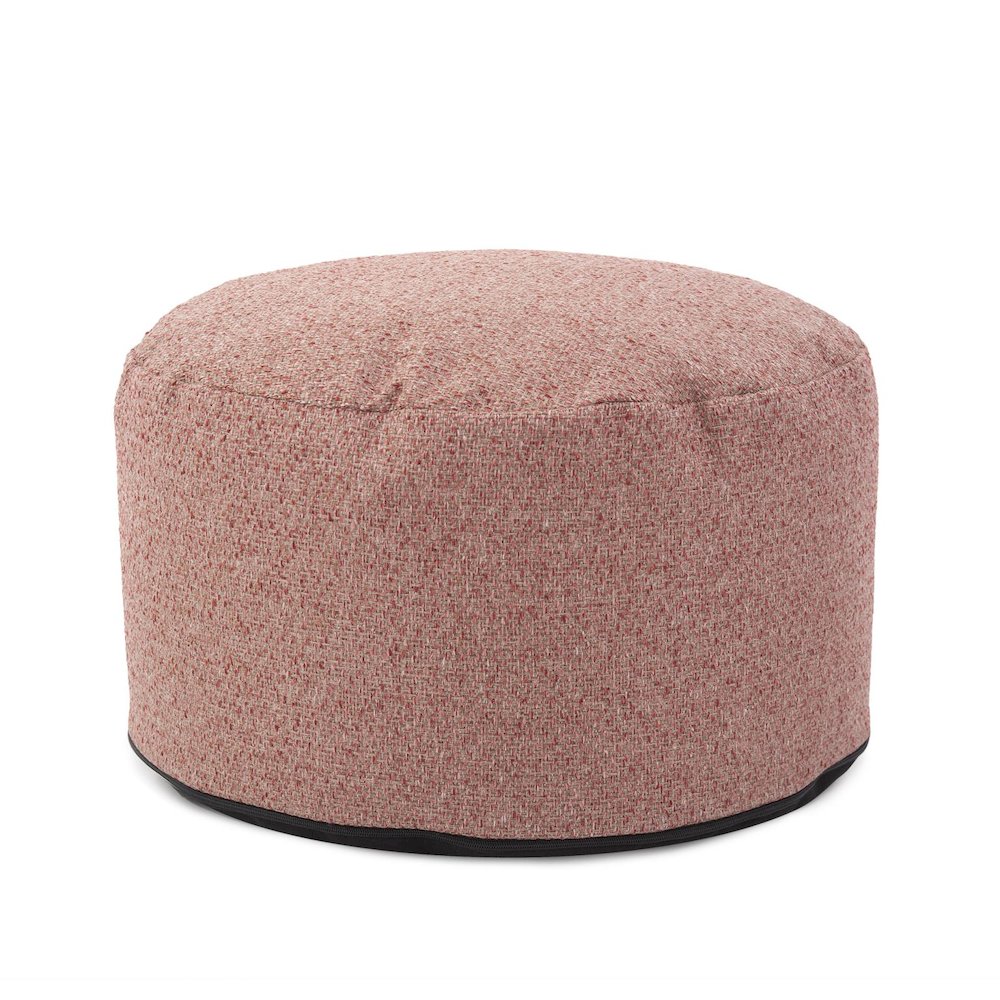 Round Foot Pouf Panama Rose. Picture 1