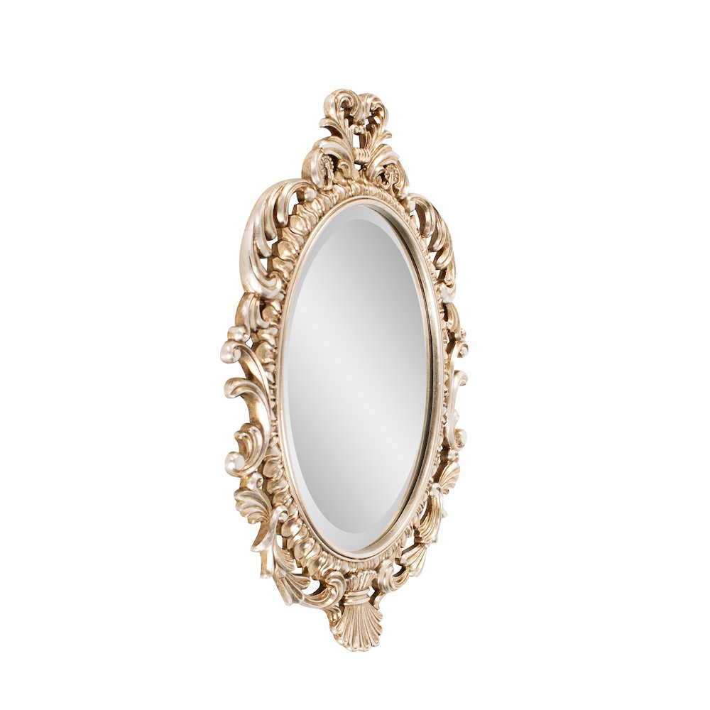 French D' Amboise Collection of Silver Petite Mirrors- Oval. Picture 4