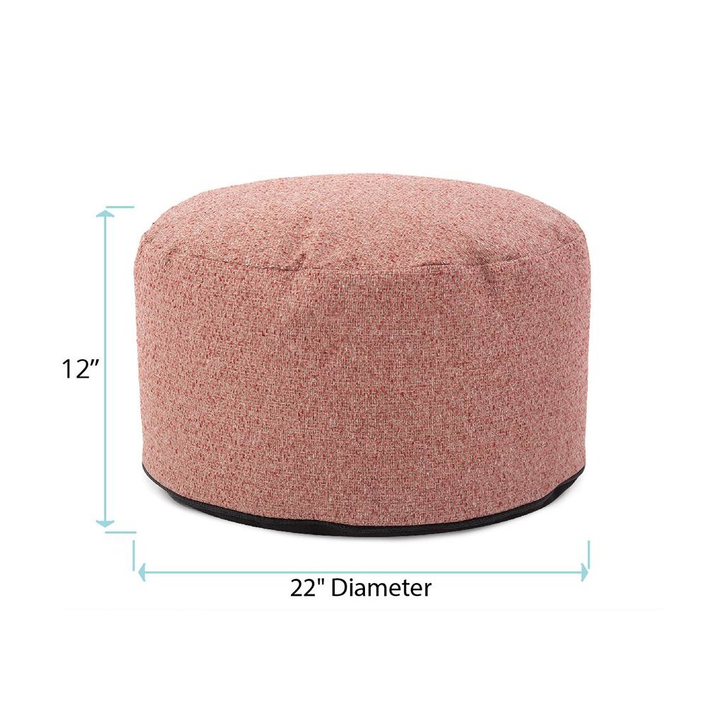 Round Foot Pouf Panama Rose. Picture 6