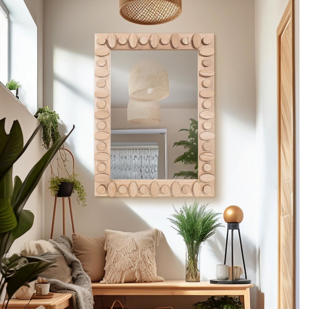 Robin Baron Winfield Wooden Rectangular Vanity Mirror. Picture 2