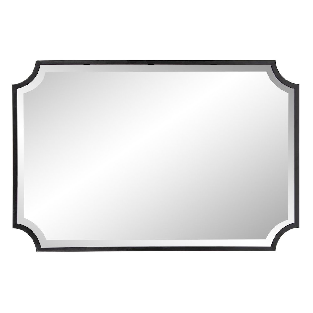 Hastings Brushed Black Shield Mirror. Picture 3