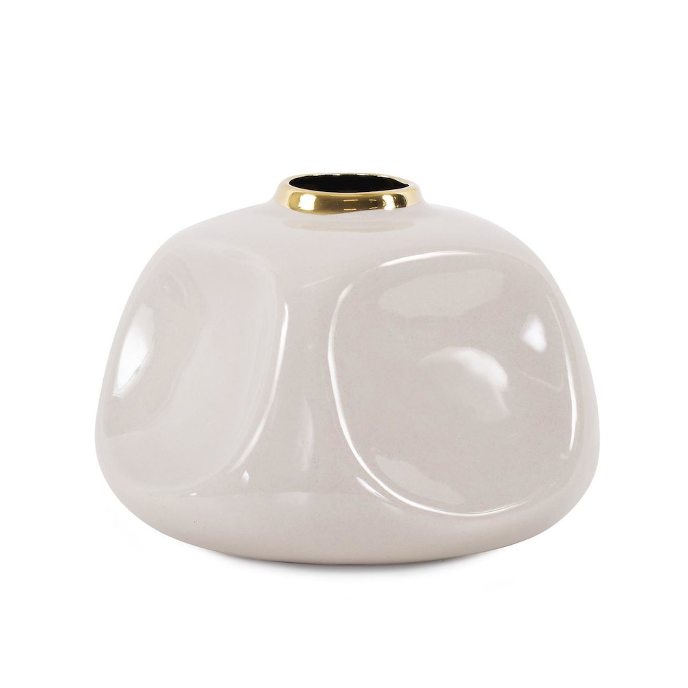 Christana Concaved Ceramic Vase- Medium. Picture 2