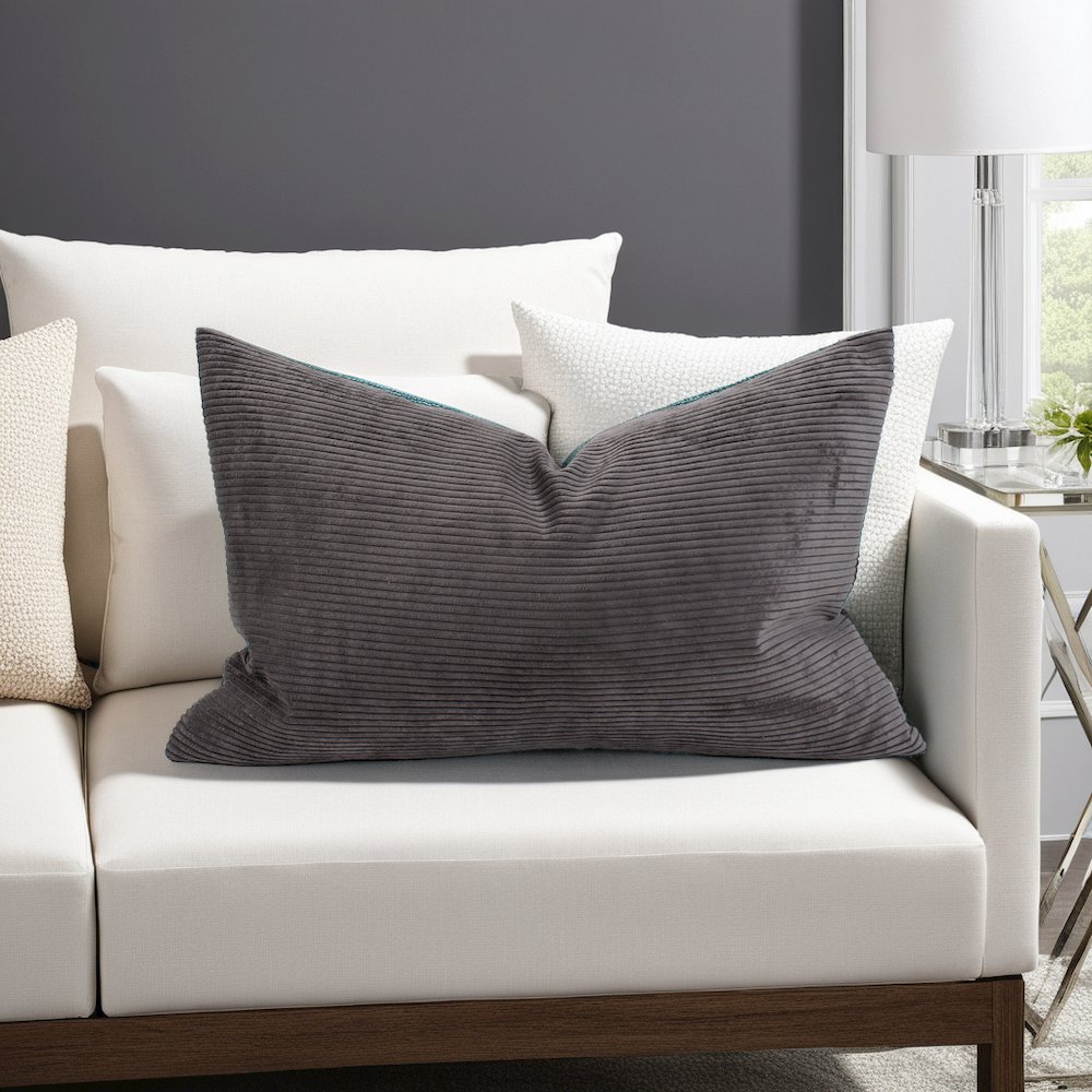 Pillow 14 x 22 Pana Charcoal - Poly Insert. Picture 2