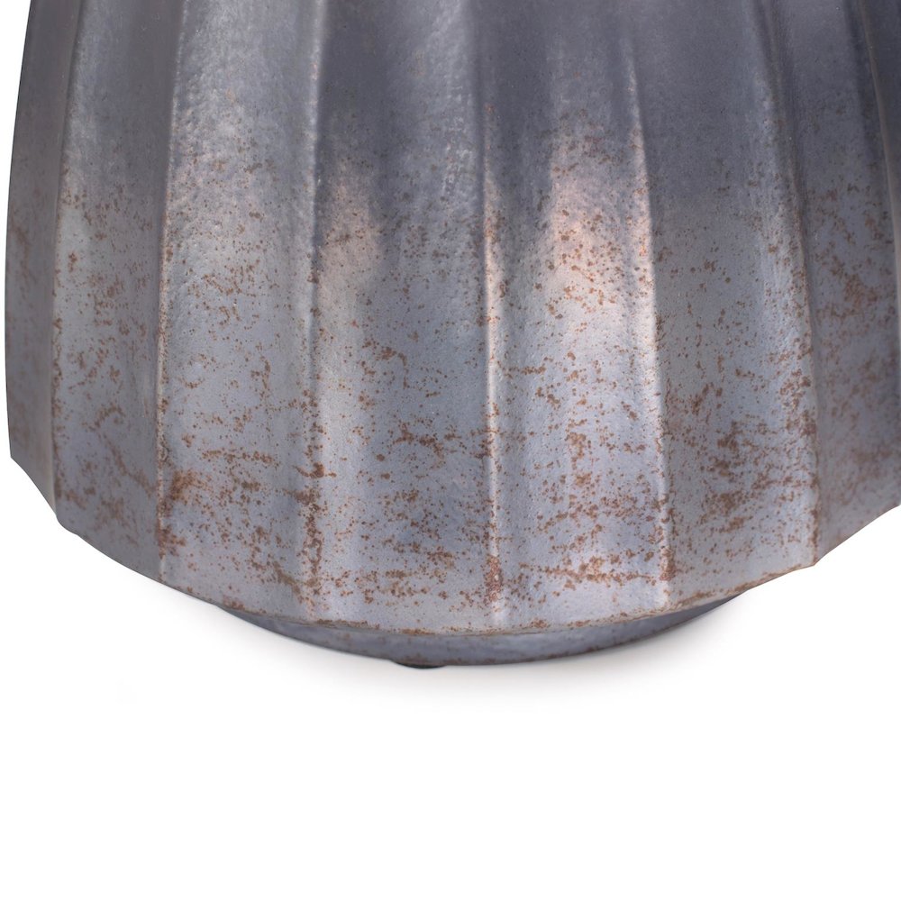 Cool Ice Blue Ribbed Vessel- Short. Picture 5