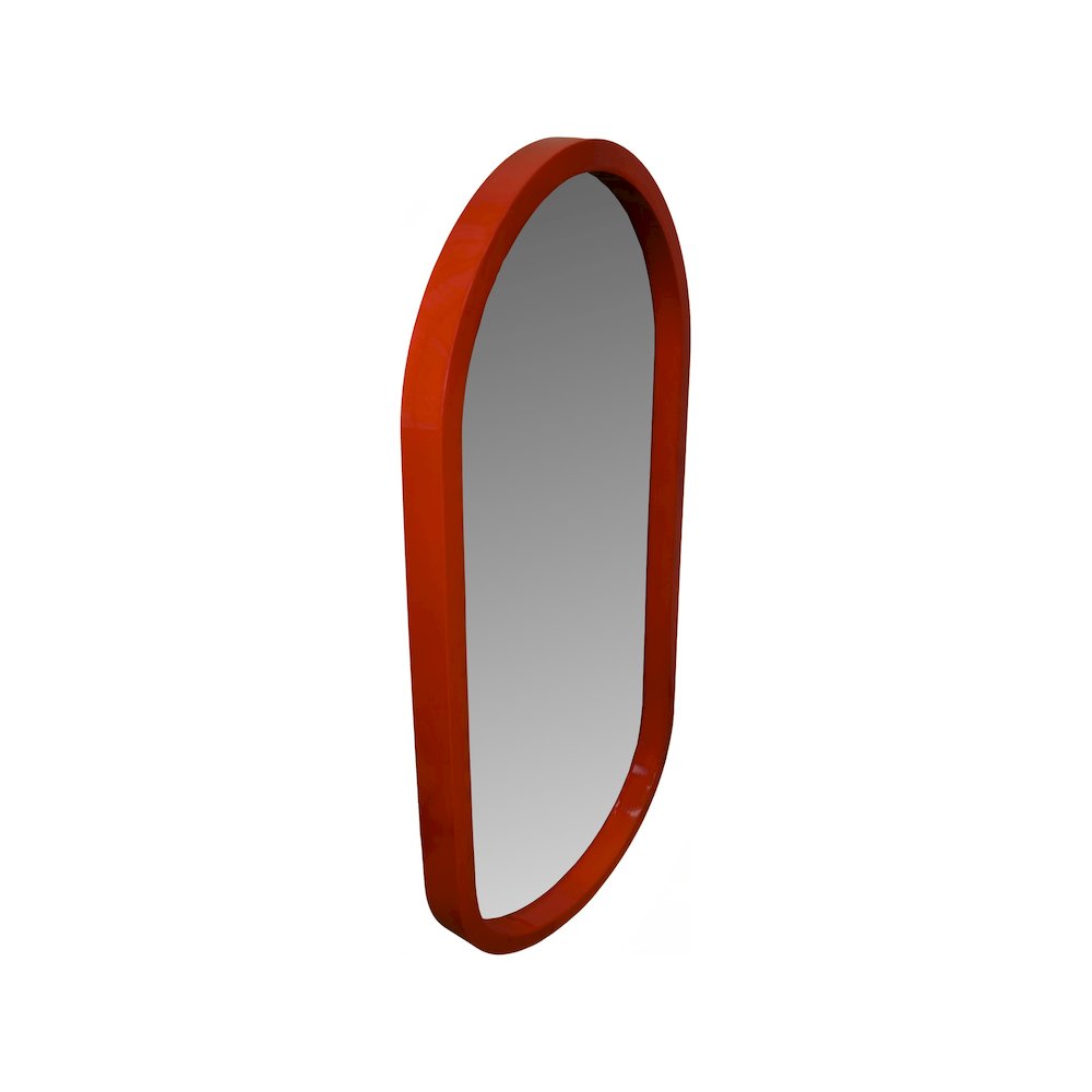 Osman Glossy Intense Rust Wall Mirror. Picture 3