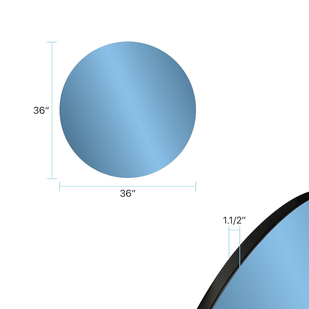 Balducci Round Sapphire Blue Mirror Large. Picture 6