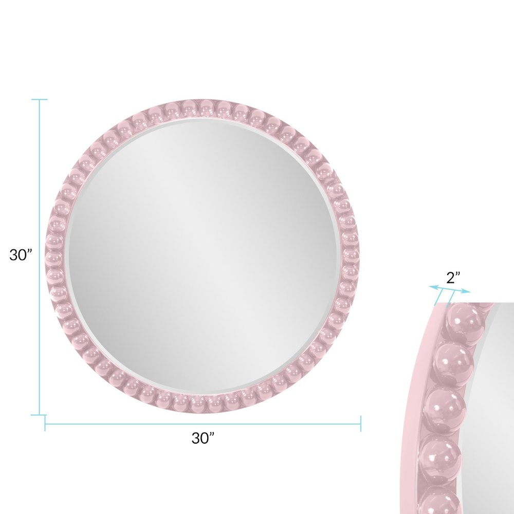 Varsha Round Oversized Beaded Mirror in Glossy Lilac. Picture 8