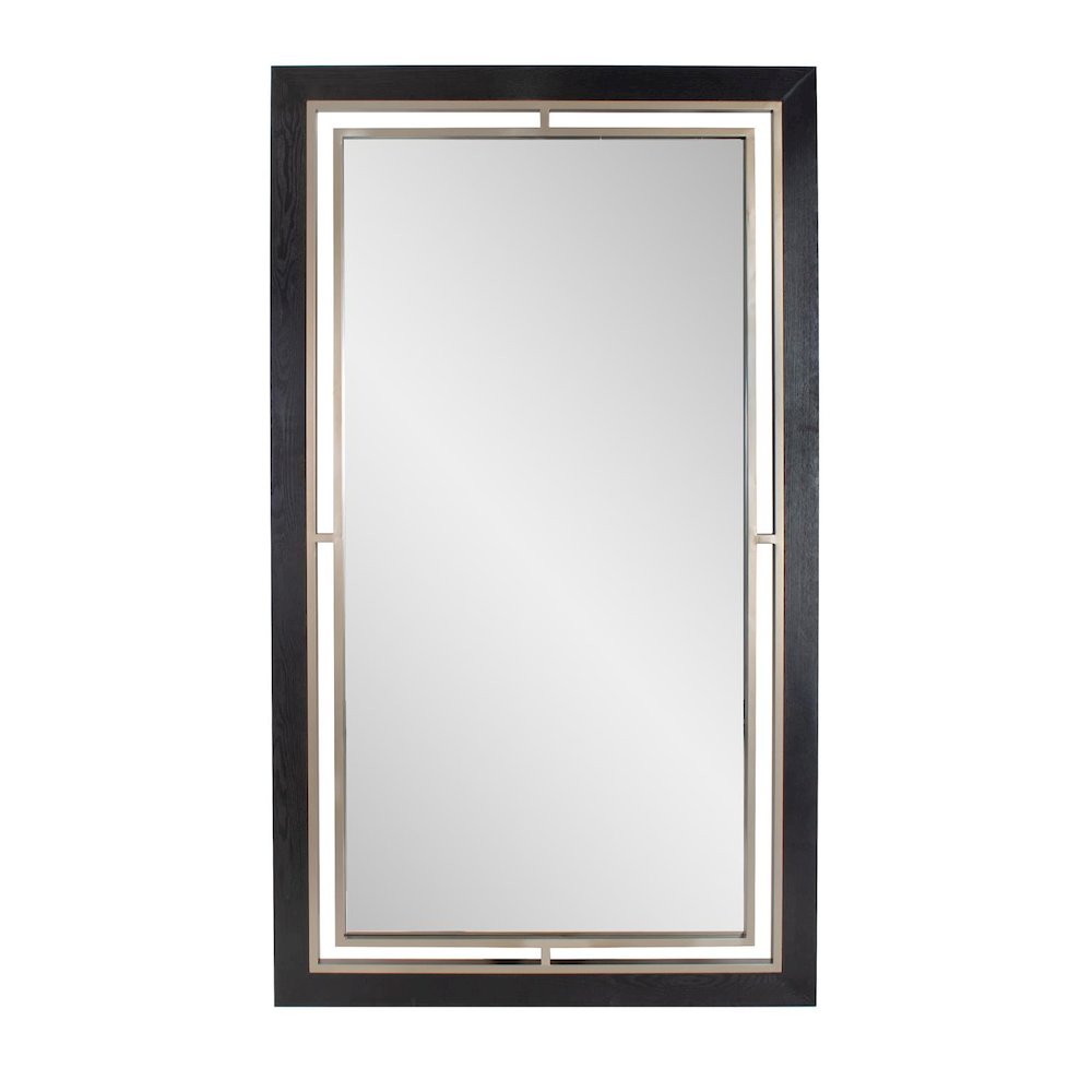 Bertoia Oversized Mirror in a Wooden and Metal Frame. Picture 1