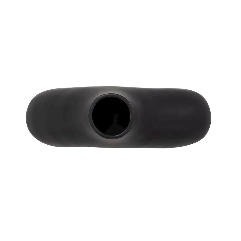 Beltram Black Modern Styled Ceramic Open Vase. Picture 4