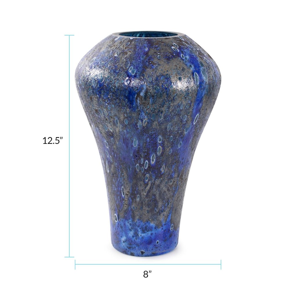 Zynsky Art Glass in Deep Azure Blue- Tall. Picture 8