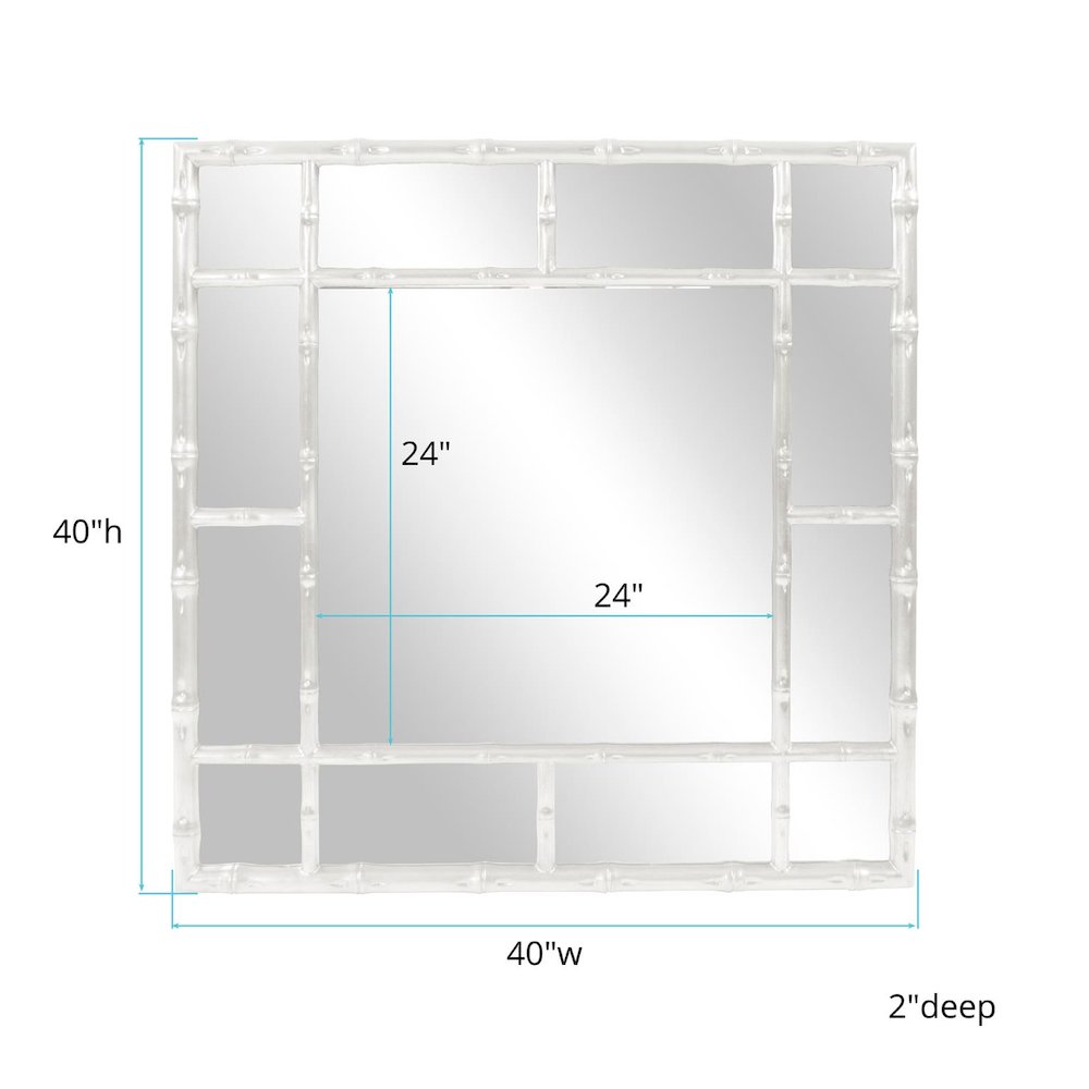 Bamboo Mirror - Glossy White. Picture 4