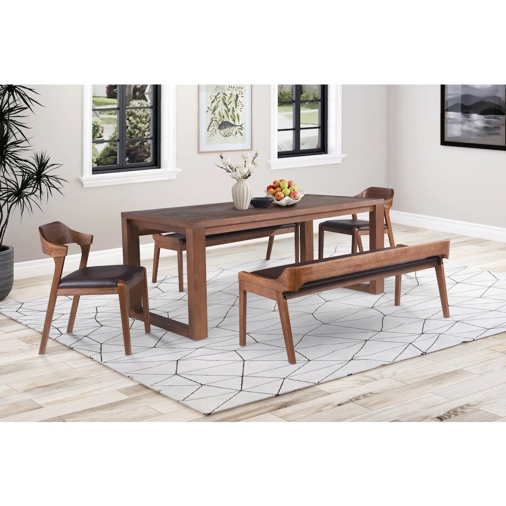 Rasmus 5pc Dining Set - Chestnut Wire-Brush Finish. Picture 11