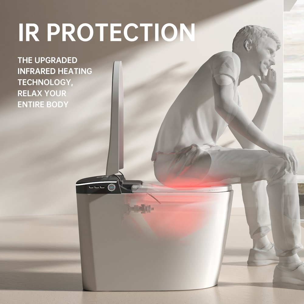 Smart Toilet with Built-in Bidet, Heated Seat. Picture 15