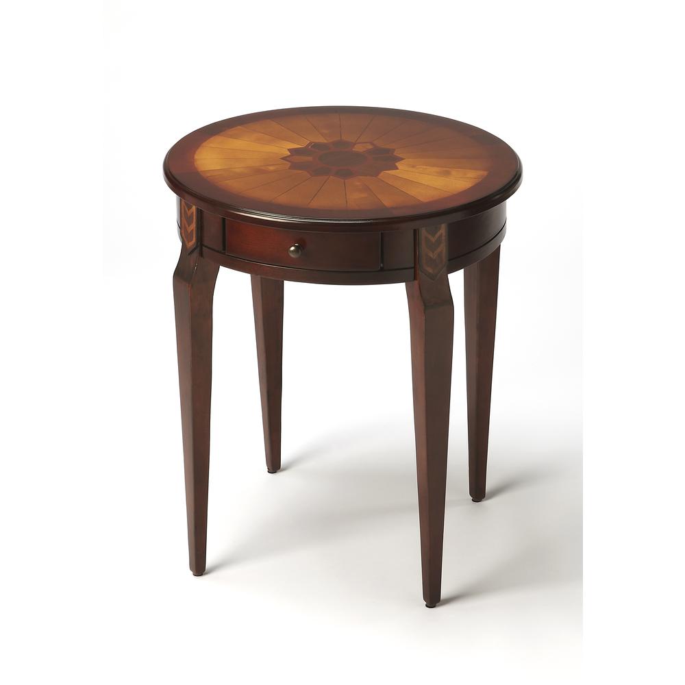 Archer 1 Drawer Side Table, Dark Brown. Picture 1