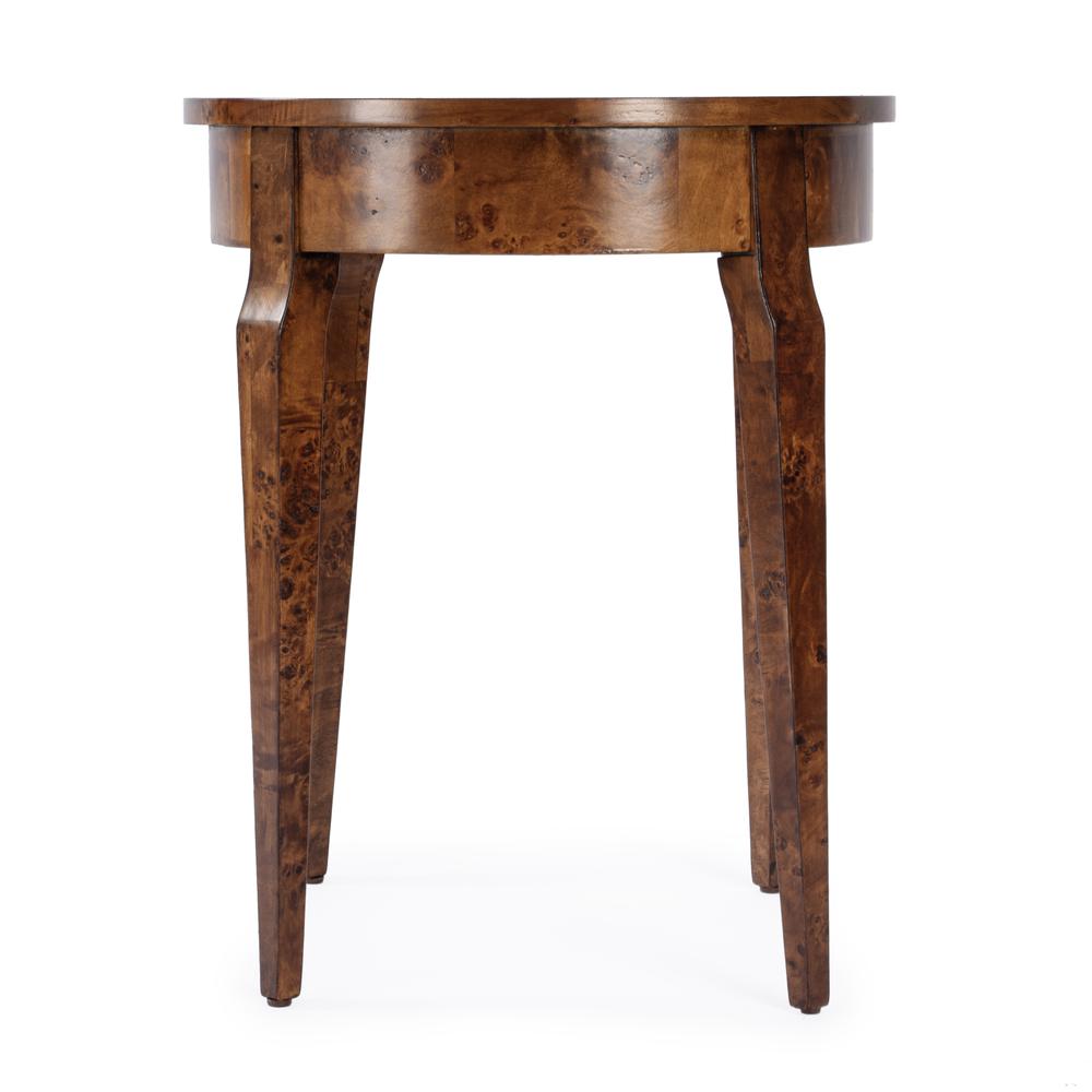 Archer 1 Drawer Burl Side Table, Light Brown. Picture 7
