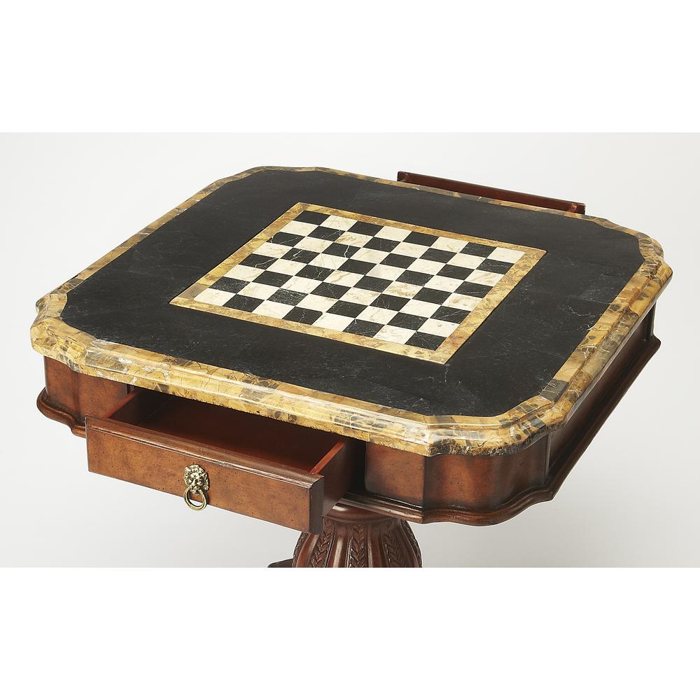 Carlyle Fossil Stone Game Table, Multi-Color. Picture 2