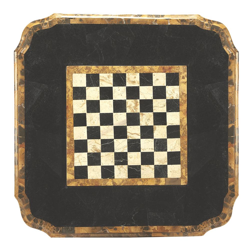 Carlyle Fossil Stone Game Table, Multi-Color. Picture 3