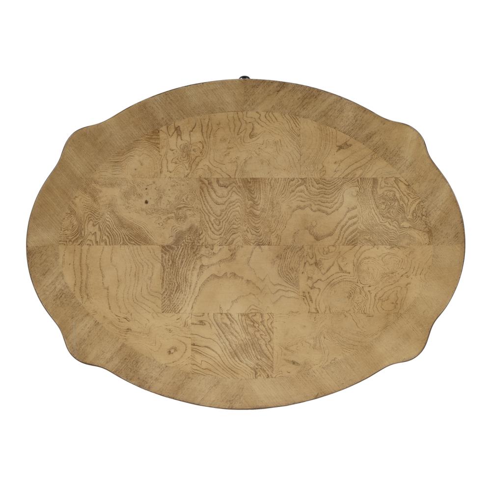 Jarvis Oval 2-Drawer Side Table, Beige. Picture 5