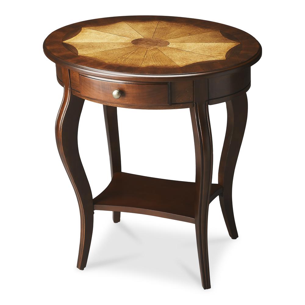 Jeanette Oval Side Table, Dark Brown. Picture 1
