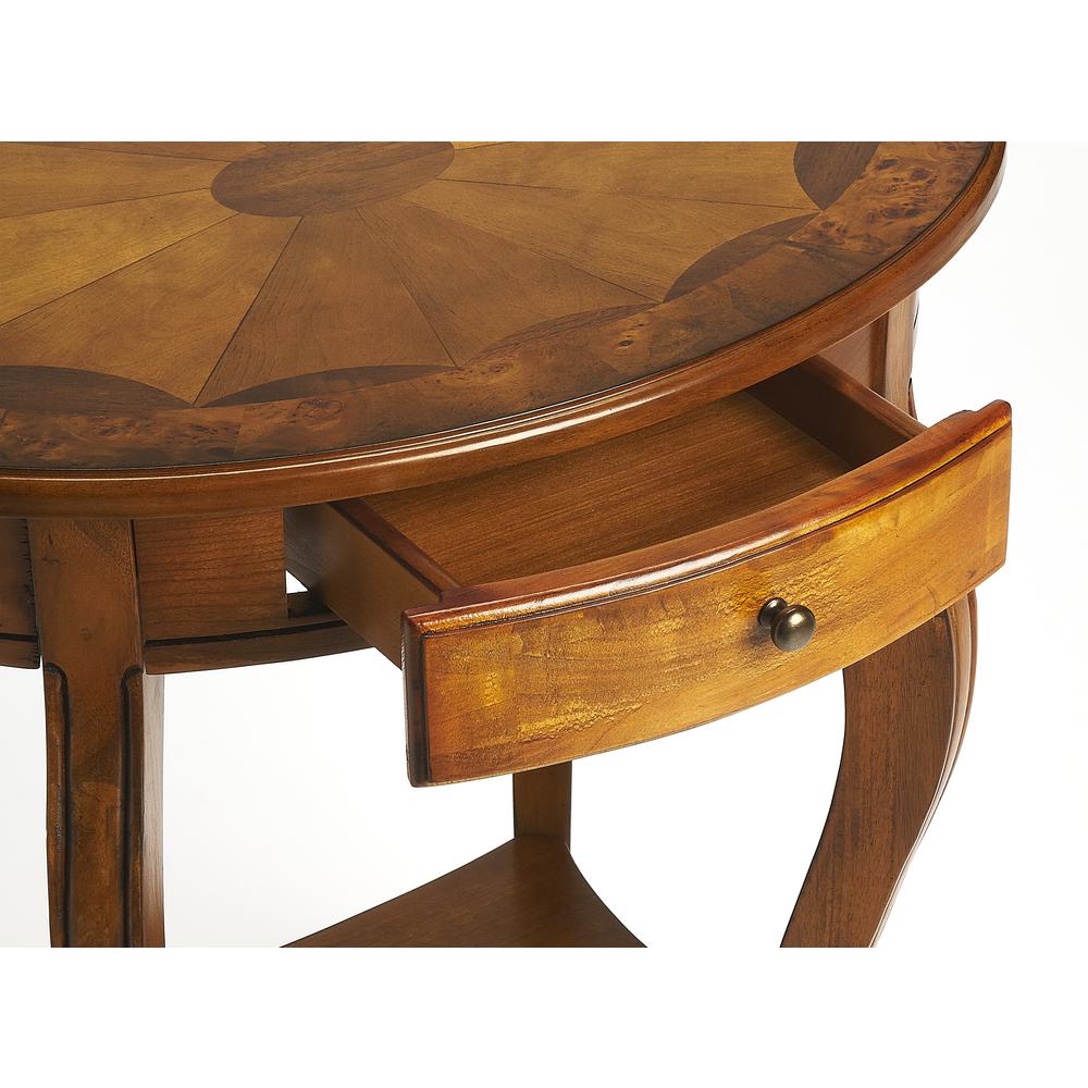 Jeanette Oval Side Table, Medium Brown. Picture 2