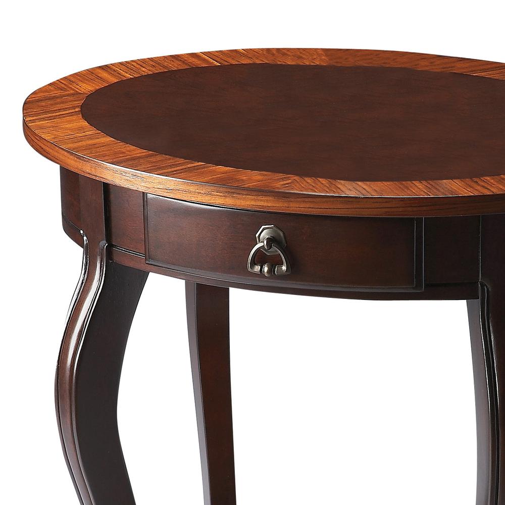 Jeanette Nouveau Oval Side Table, Dark Brown. Picture 3
