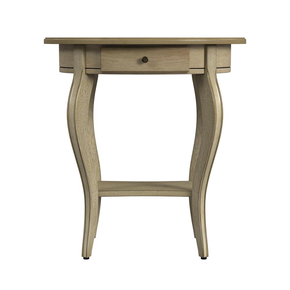Jeanette Oval Wood Side Table, Beige. Picture 2