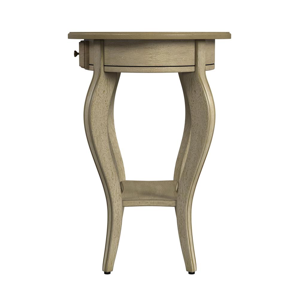 Jeanette Oval Wood Side Table, Beige. Picture 3