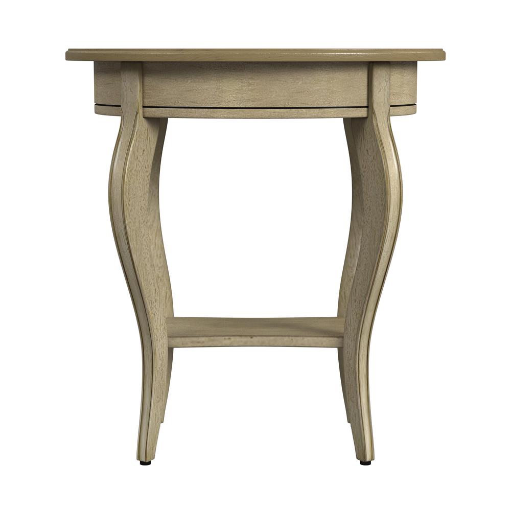 Jeanette Oval Wood Side Table, Beige. Picture 4