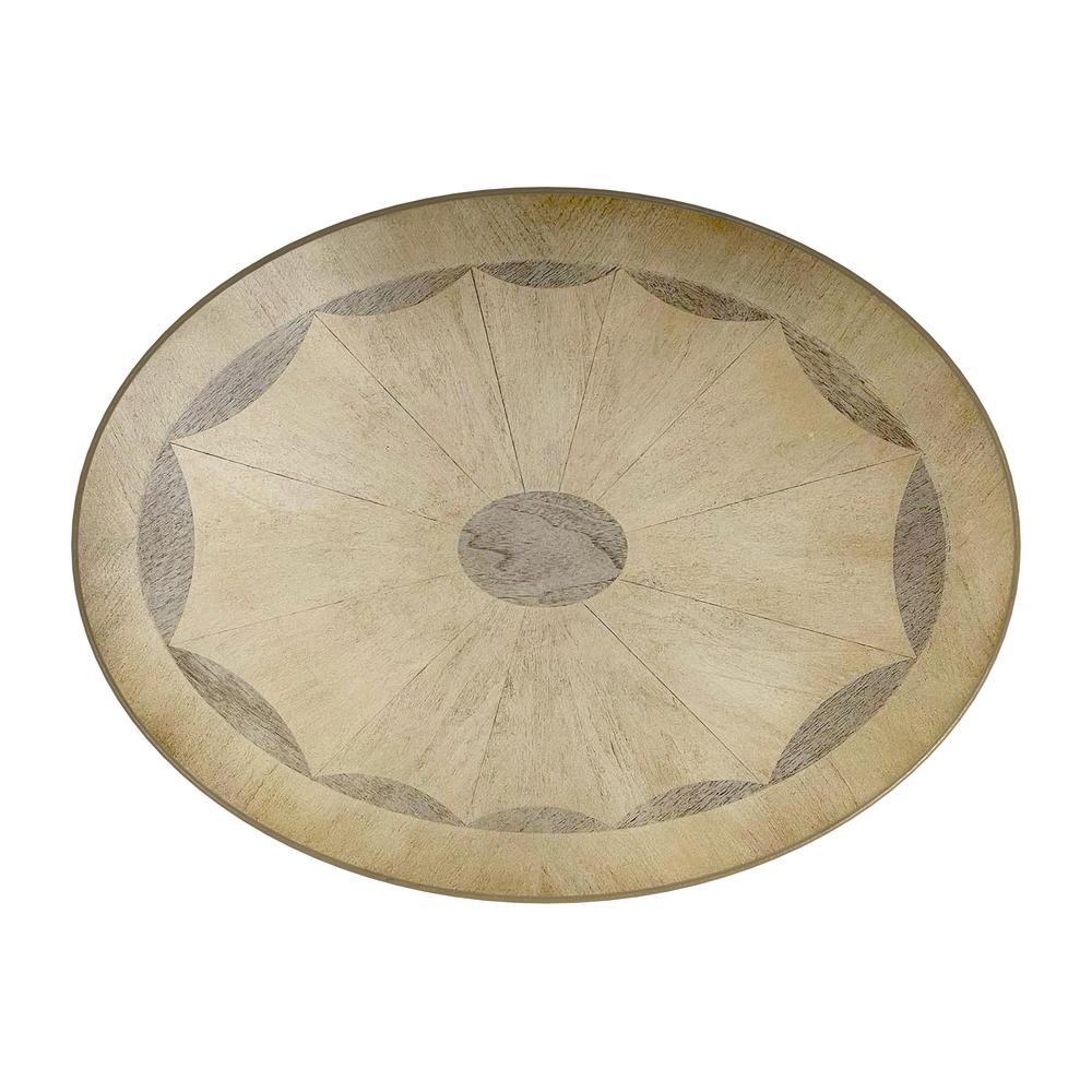 Jeanette Oval Wood Side Table, Beige. Picture 5