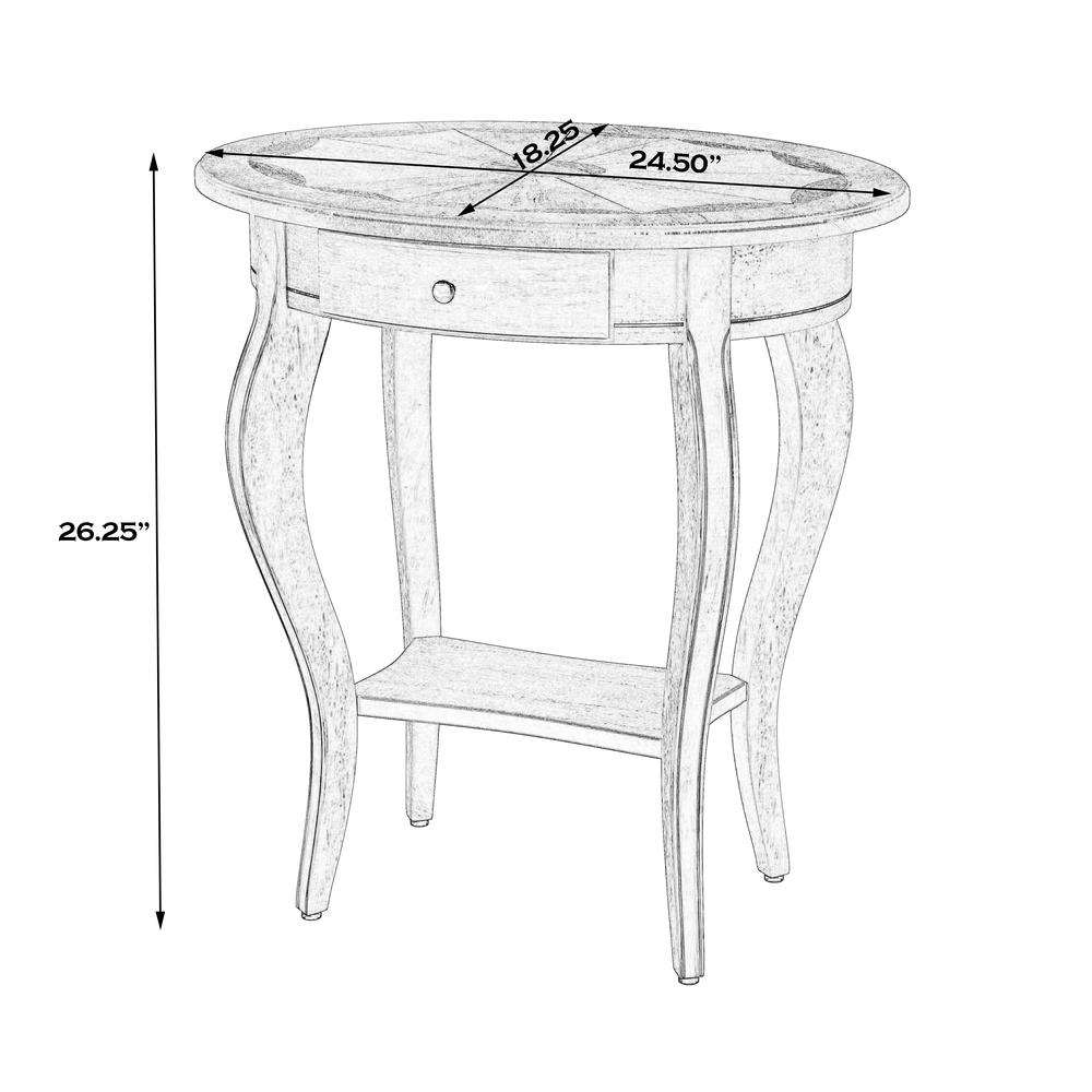 Jeanette Oval Wood Side Table, Beige. Picture 6