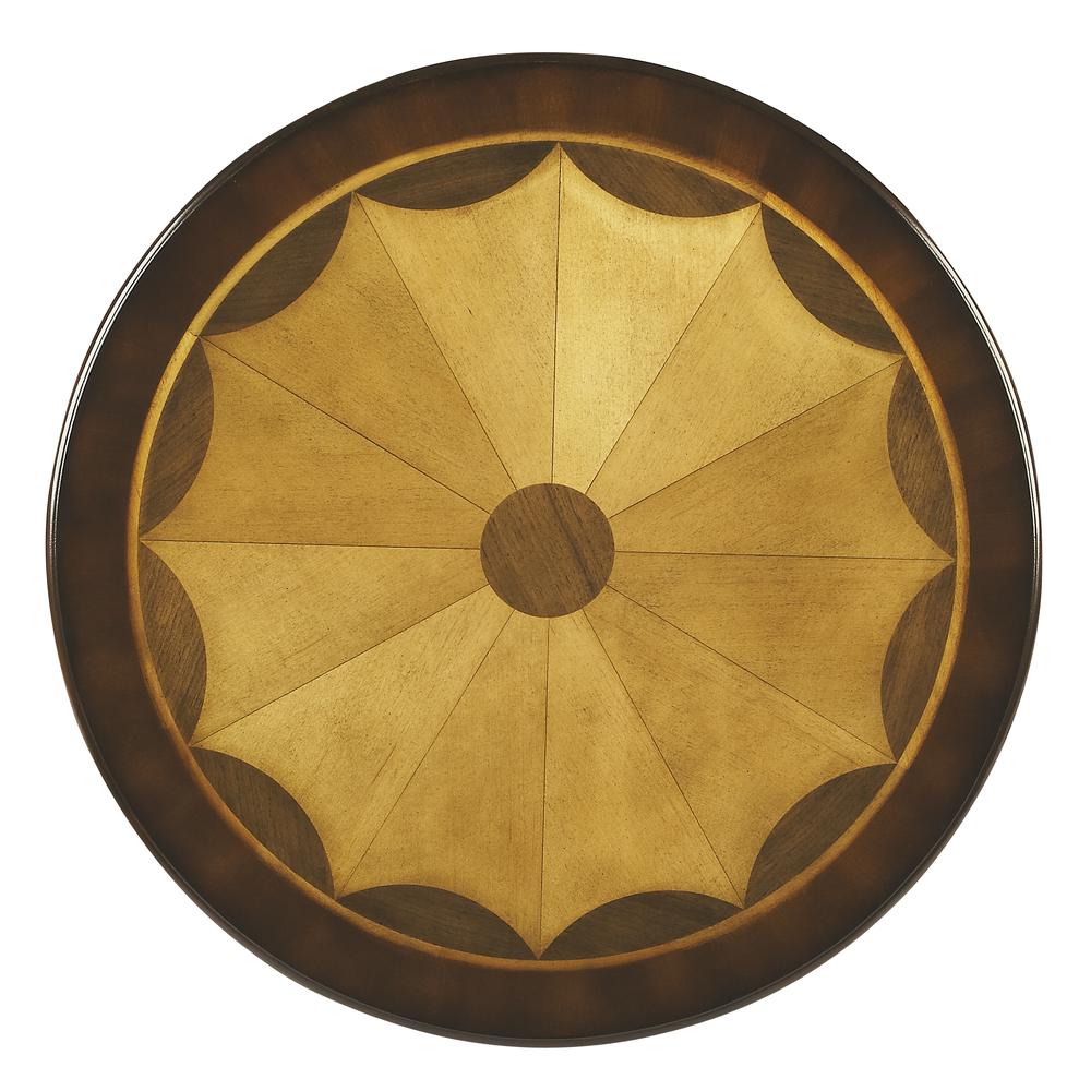 Carissa 30" Round Pedestal Foyer Table, Dark Brown. Picture 2