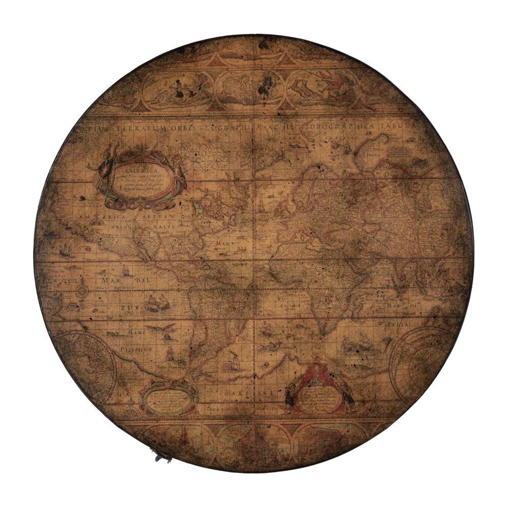 Vasco Old World Map Duffel Table, Light Brown. Picture 7