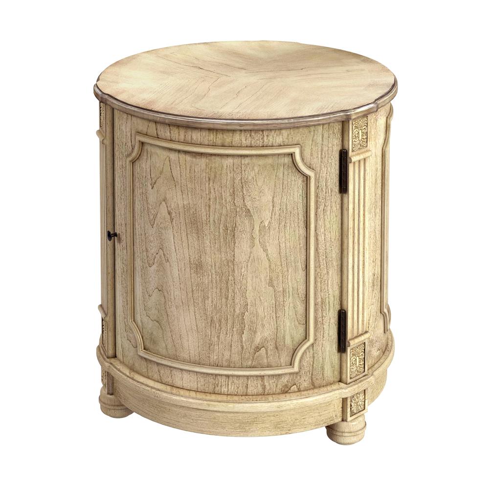 Thurmond Drum 20"W Drum Side Table, Beige. Picture 1