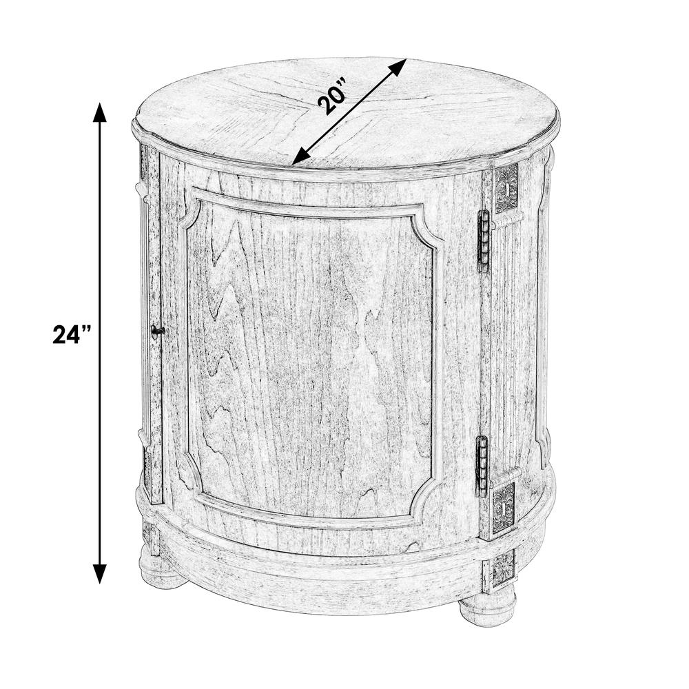 Thurmond Drum 20"W Drum Side Table, Beige. Picture 6