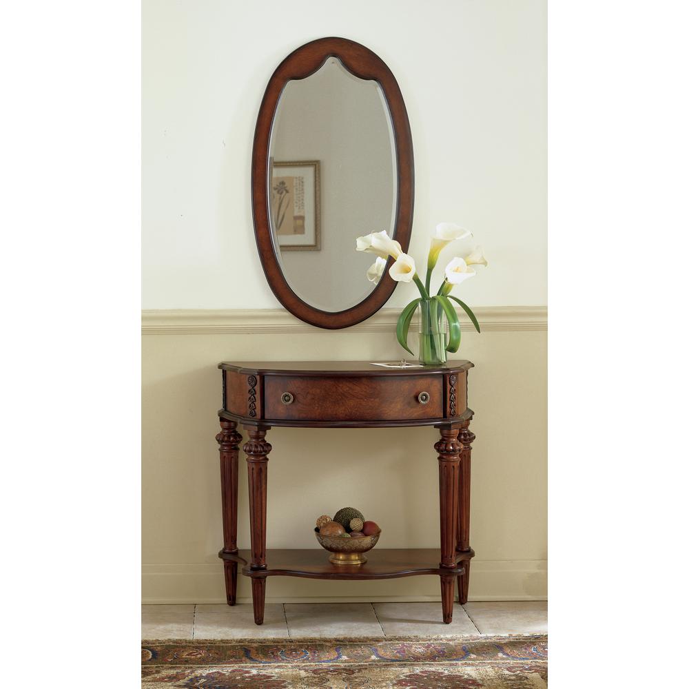 Halifax 1 Drawer Console 34" Table with storage, Dark Brown. Picture 2