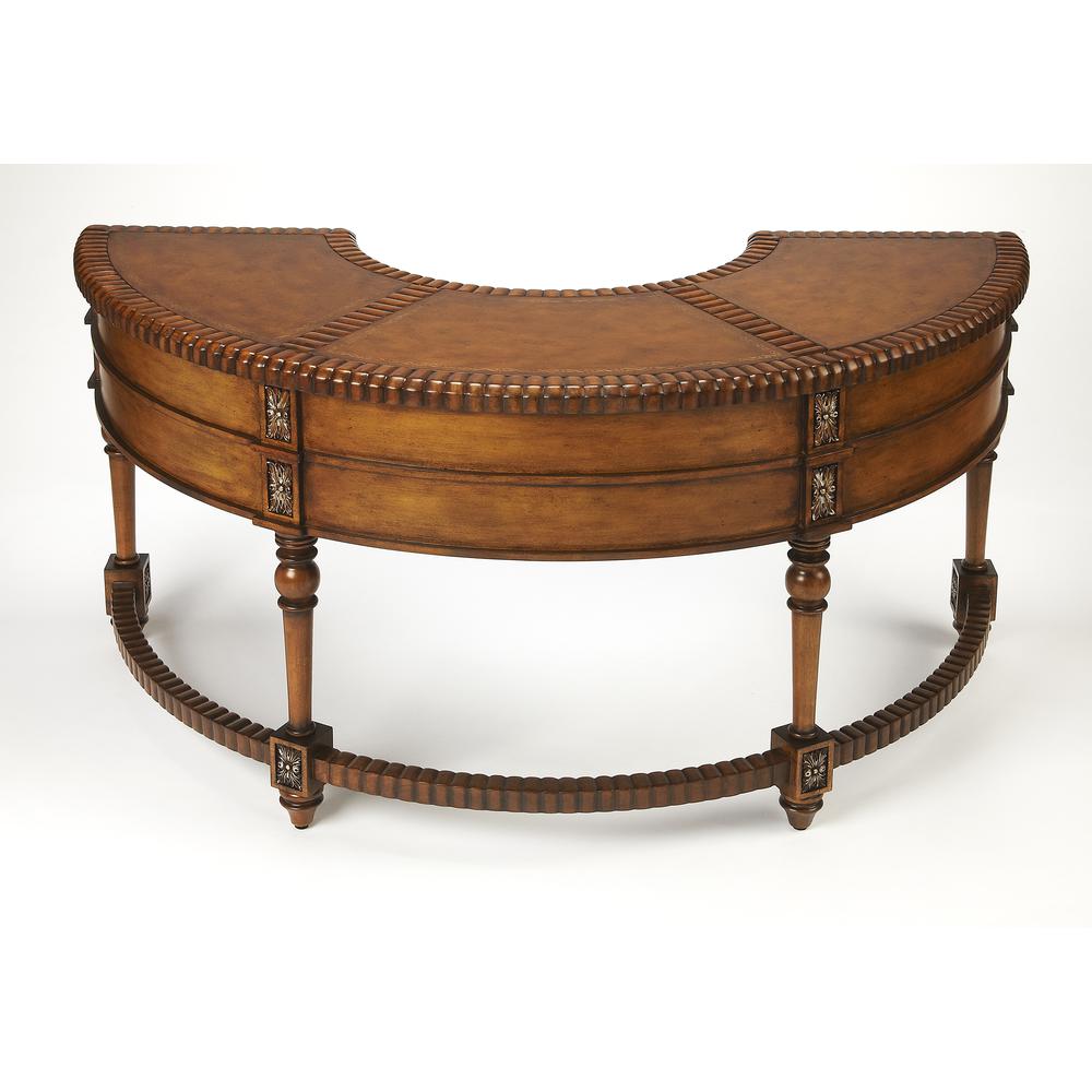 Geneva Demilune Demilune Desk, Dark Brown. Picture 3