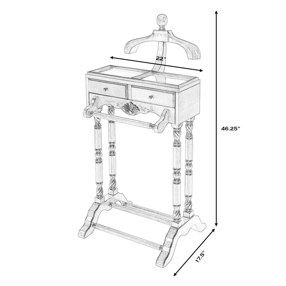 Petrov Clothing Valet Stand, Medium Brown. Picture 6