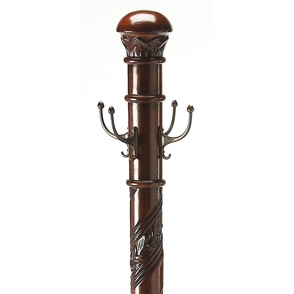 Laird Free-Standing Coat Rack With Umbrella Holder, Dark Brown. Picture 3