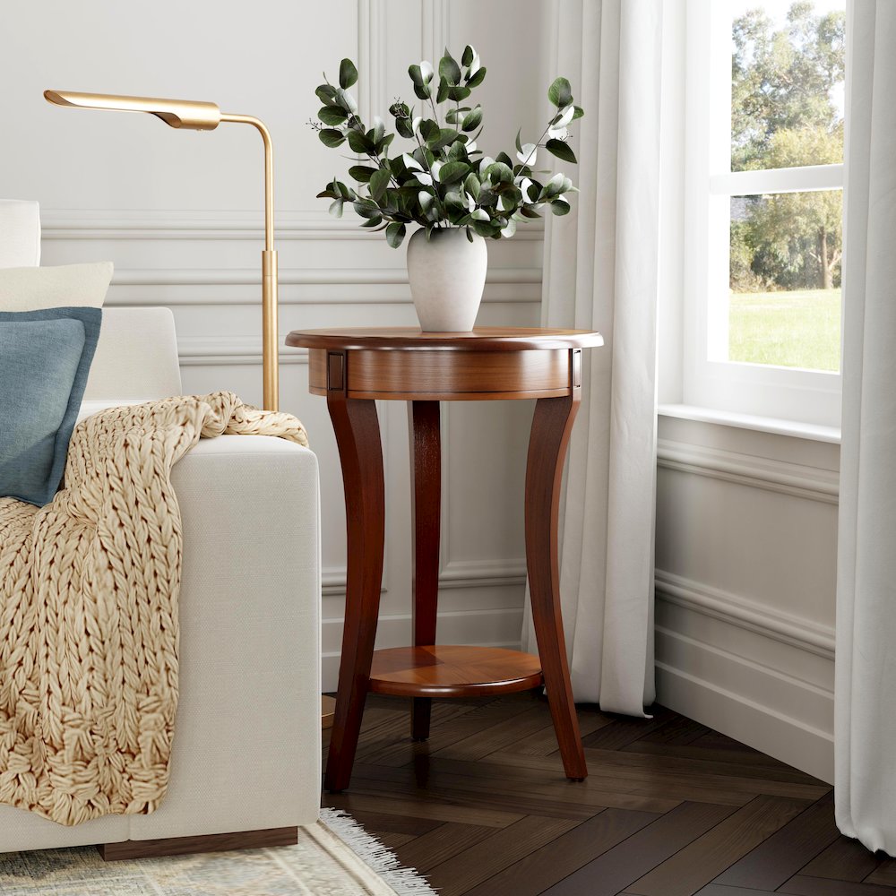 Holdin Round 18"W Side Table, Medium Brown. Picture 4