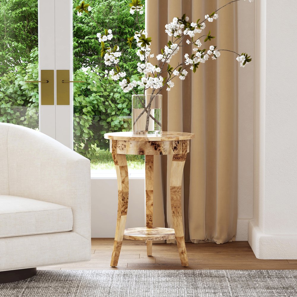 Holdin Round 18"W Side Table, Light Brown. Picture 8