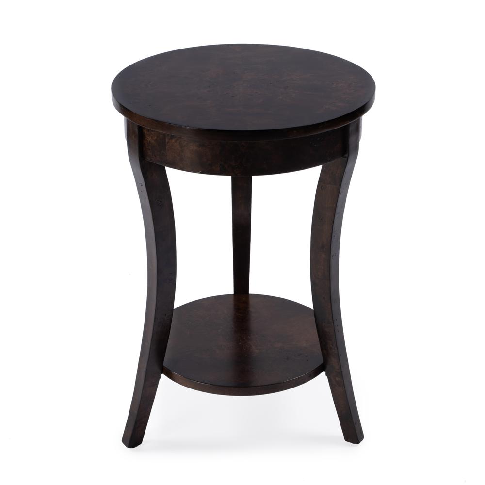 Holdin Round 18"W Side Table, Dark Brown. Picture 1